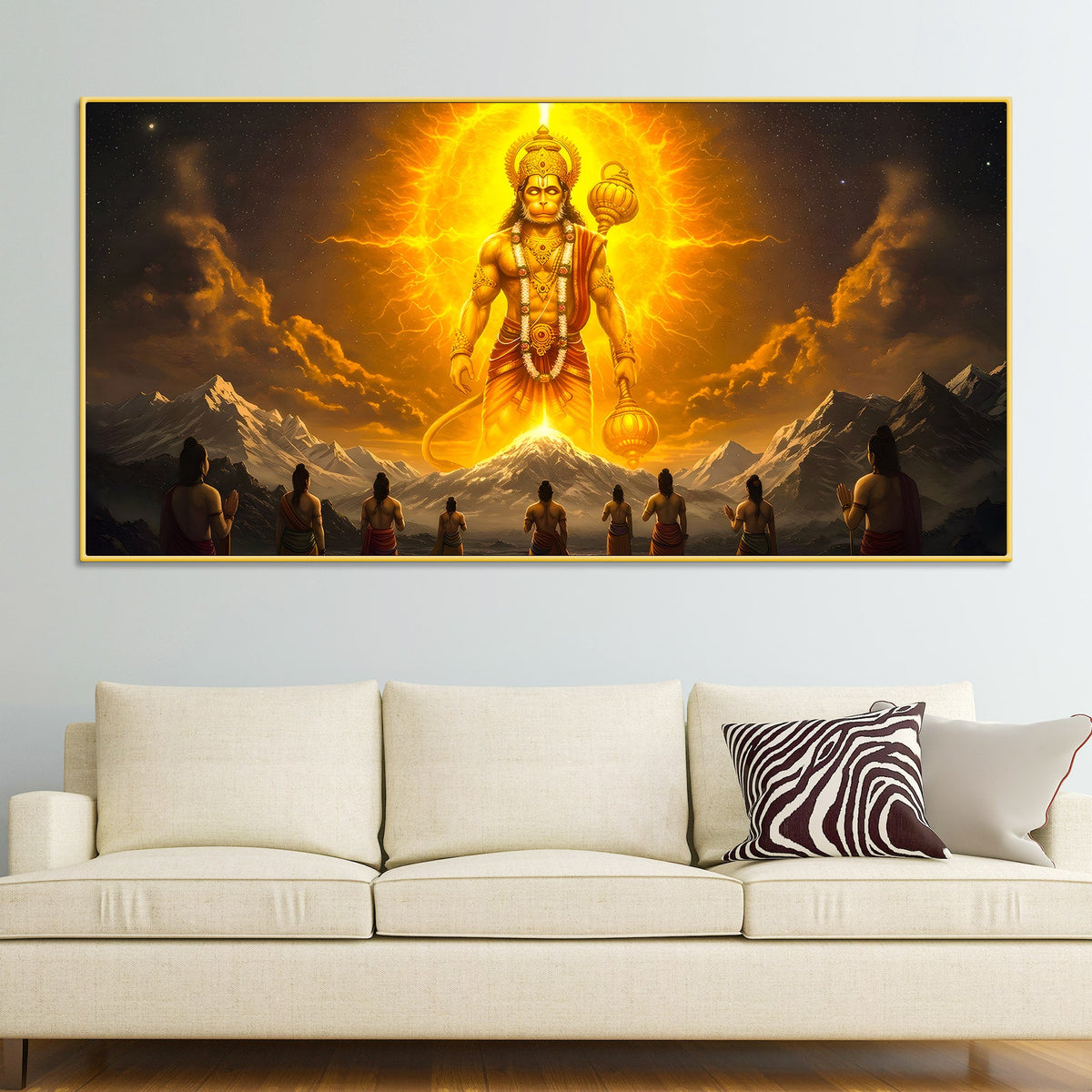 Divine Hanuman Ji Canvas Painting for Living Room & Pooja