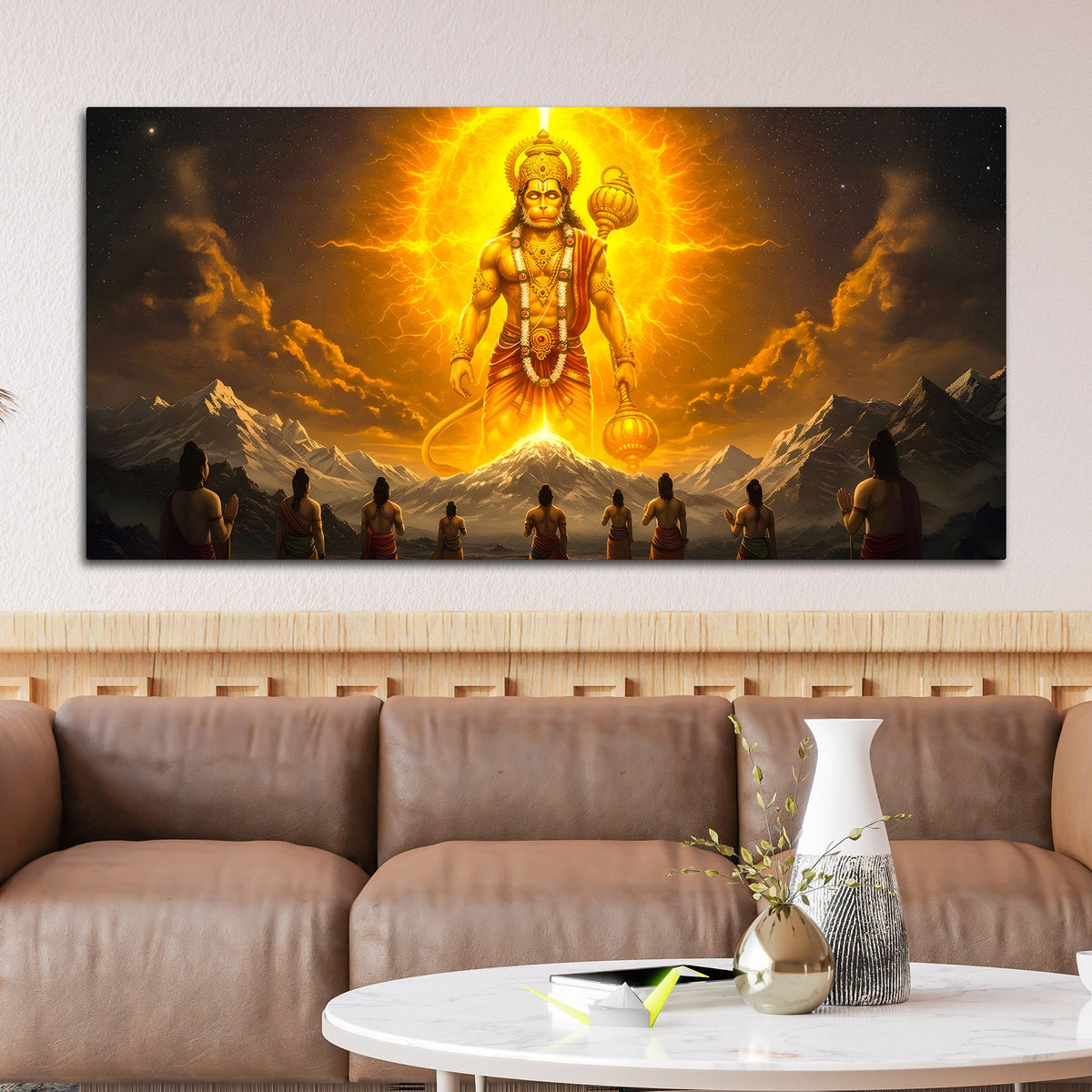 Divine Hanuman Ji Canvas Painting for Living Room & Pooja