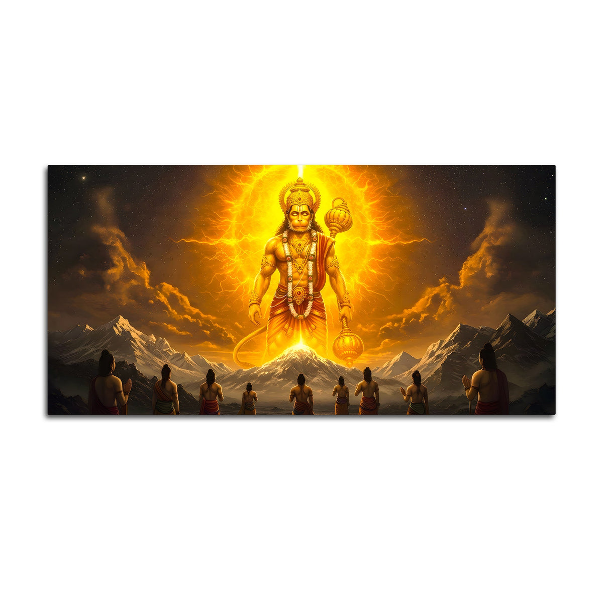 Divine Hanuman Ji Canvas Painting for Living Room & Pooja