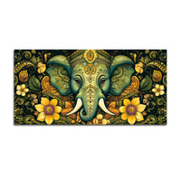 Divine Lord Ganesha with Floral Art Religious Wall Painting