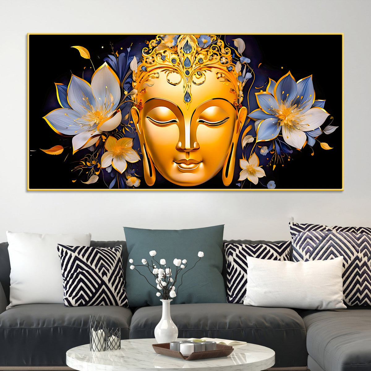Divine Lord Gautam Buddha Wall Painting for Home