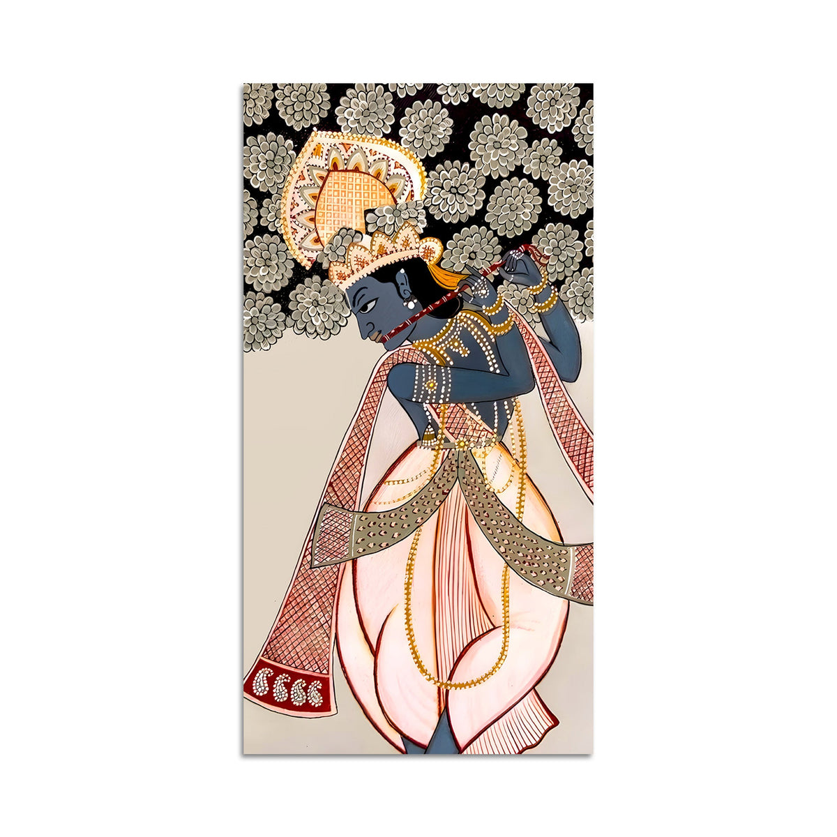 Divine Lord Krishna Canvas Painting | Elegant Spiritual Home Wall Decor