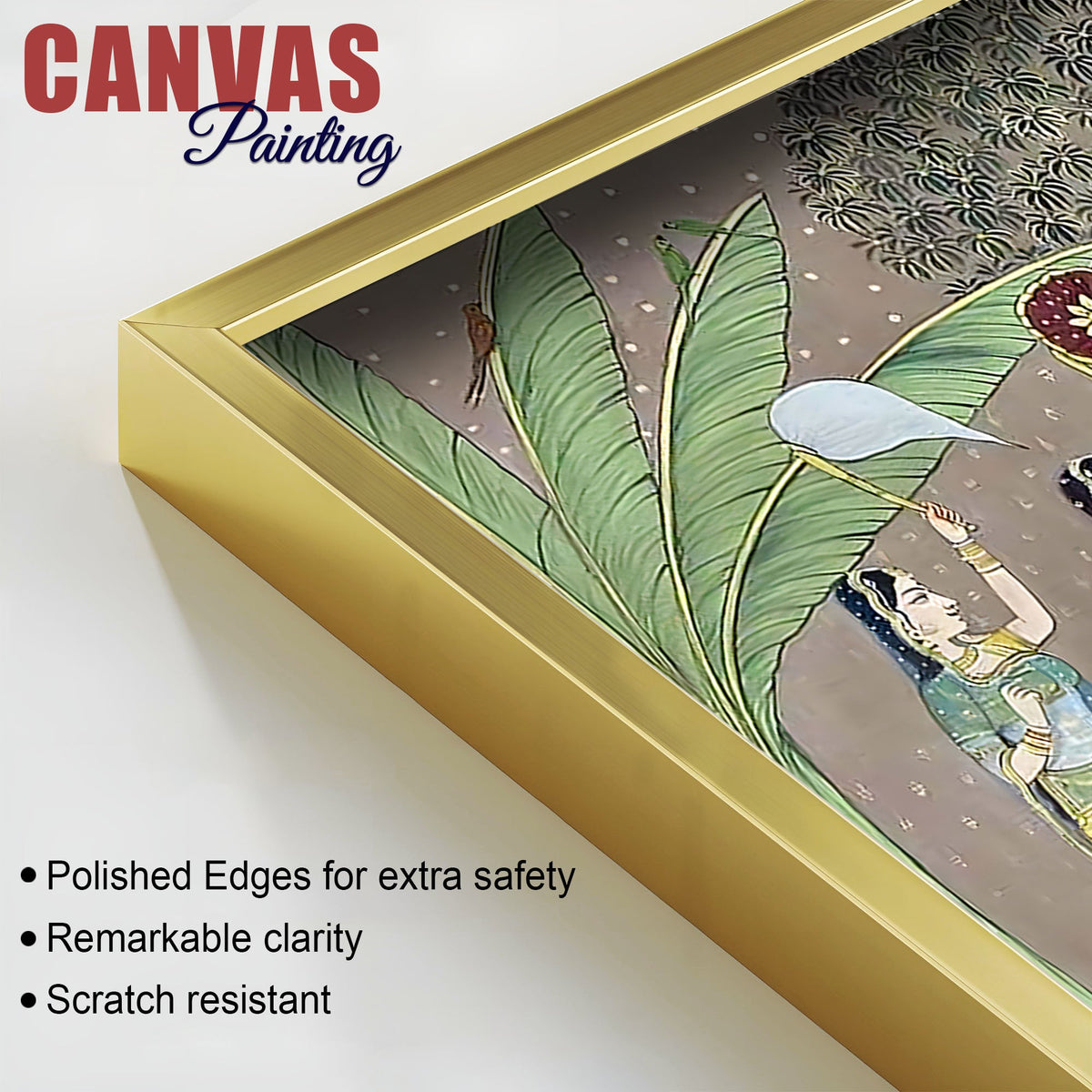 Divine Lord Shreenathji with Gopis Traditional Pichwai Canvas Wall Painting
