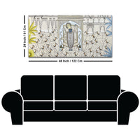 Divine Lord Shreenathji with Sacred Cows Pichwai Style Canvas Wall Painting for Home & Temple