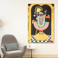 Divine Shreenathji Nathdwara Pichwai Canvas Wall Painting