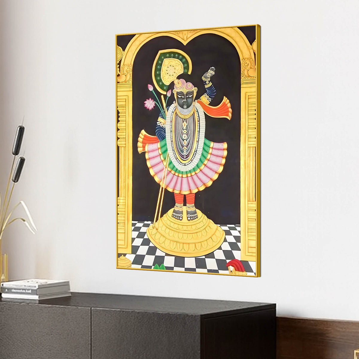Divine Shreenathji Nathdwara Pichwai Canvas Wall Painting