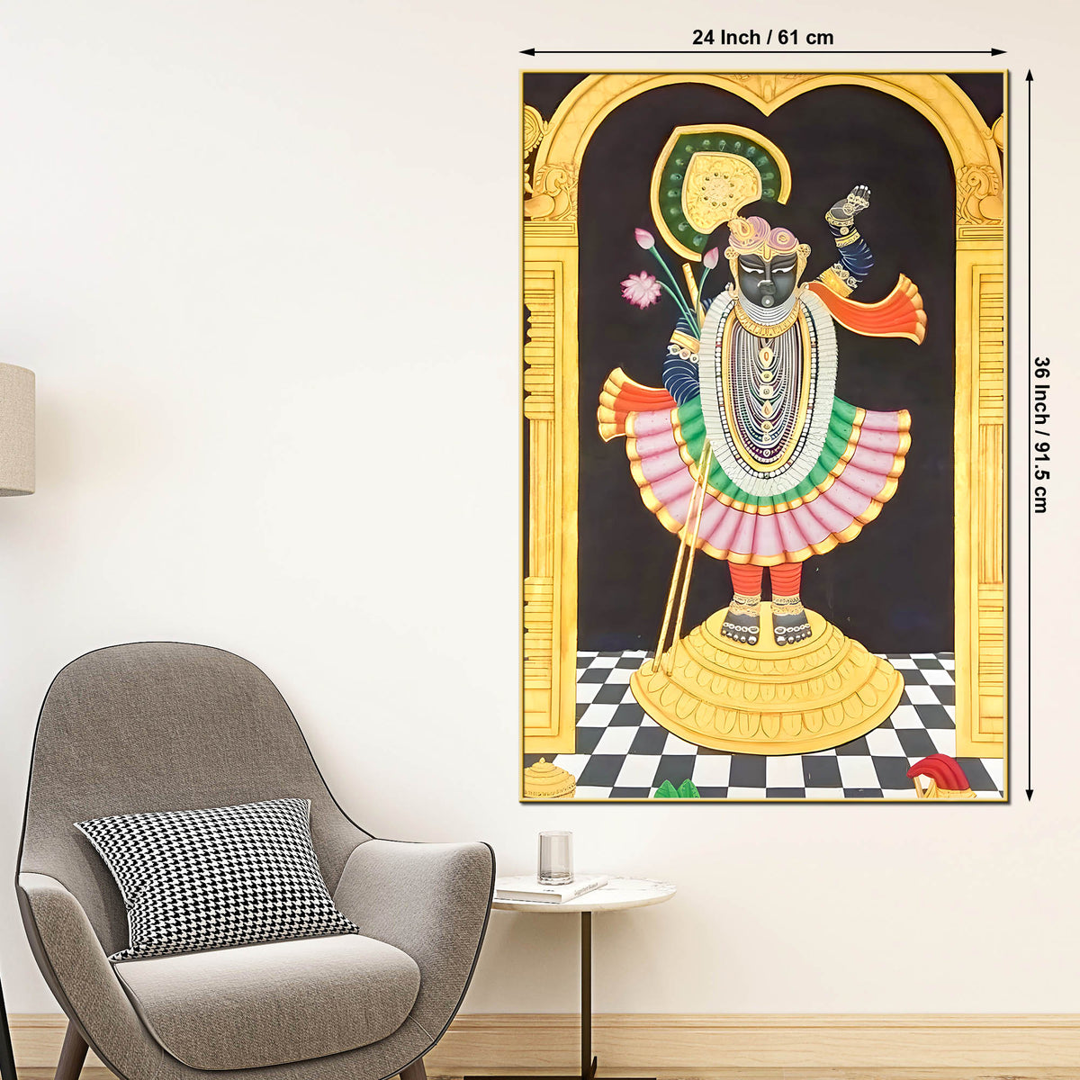 Divine Shreenathji Nathdwara Pichwai Canvas Wall Painting