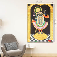 Divine Shreenathji Nathdwara Pichwai Canvas Wall Painting