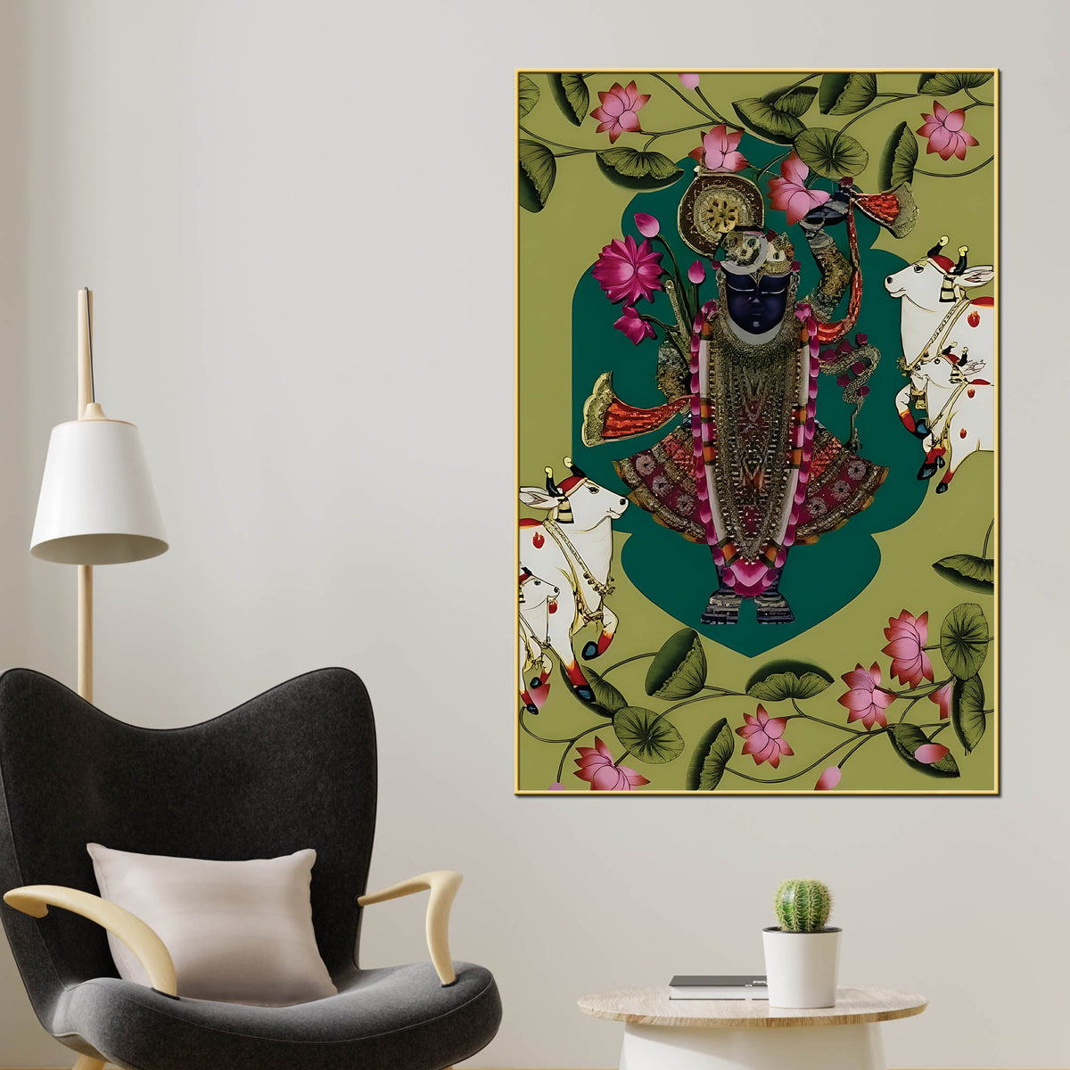 Divine Shrinathji Canvas Painting | Premium Pichwai Wall Decor & Gift