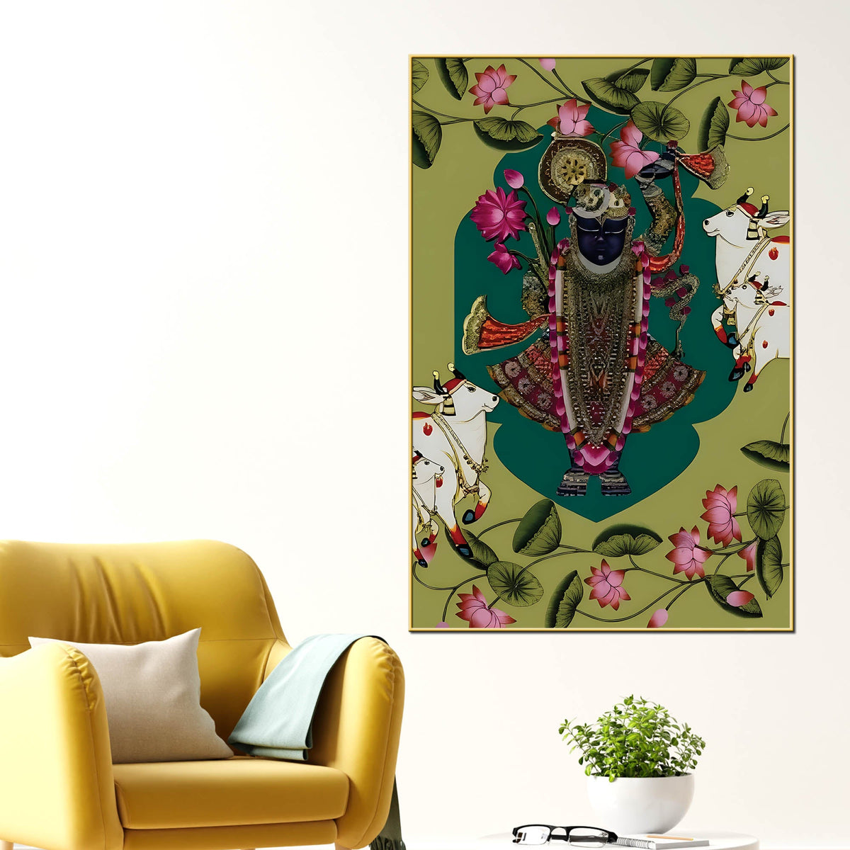 Divine Shrinathji Canvas Painting | Premium Pichwai Wall Decor & Gift