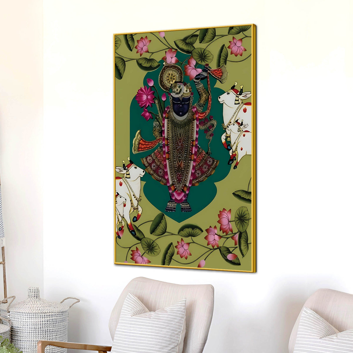 Divine Shrinathji Canvas Painting | Premium Pichwai Wall Decor & Gift