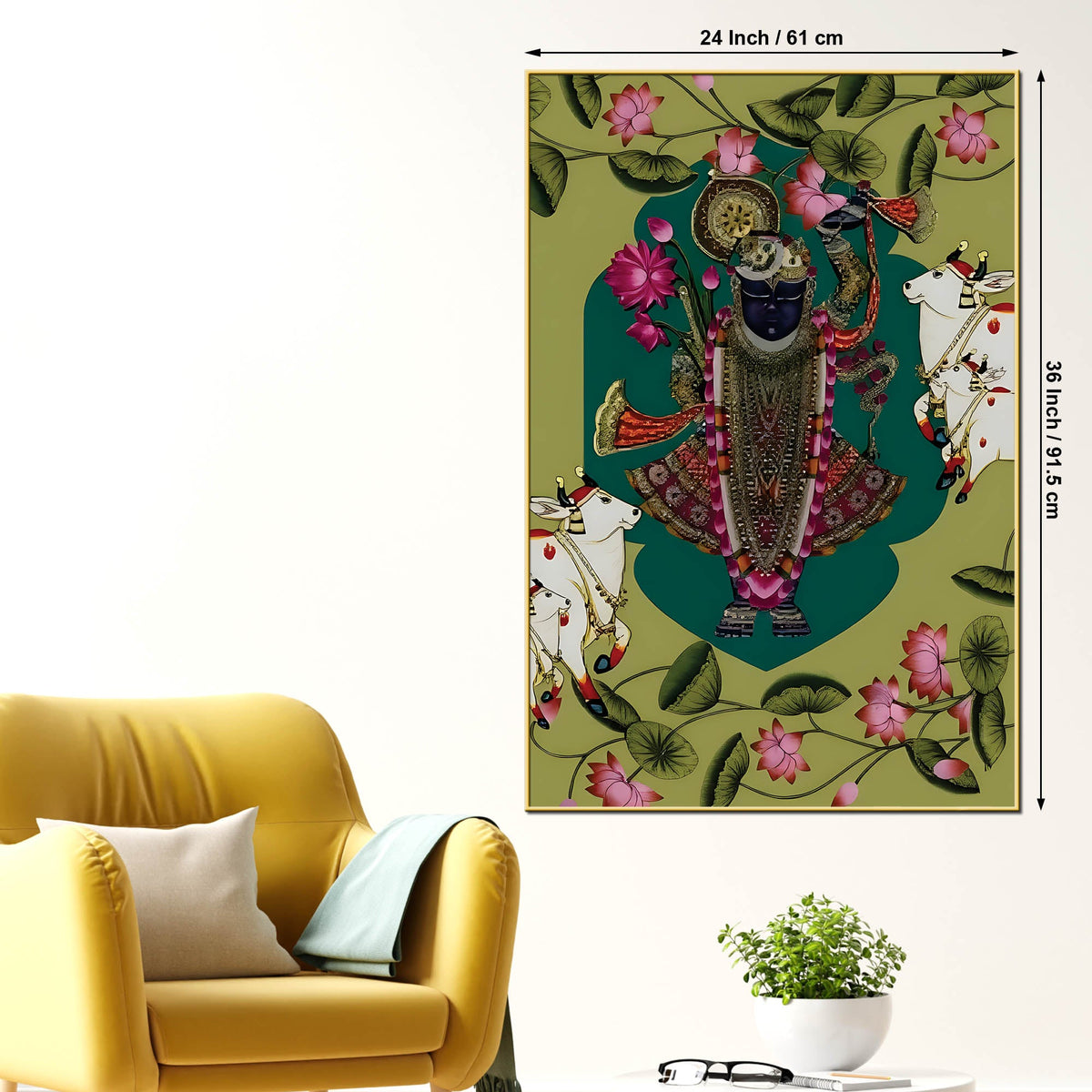 Divine Shrinathji Canvas Painting | Premium Pichwai Wall Decor & Gift