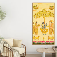Divine Shrinathji Leela Canvas Painting | Traditional Indian Pichwai Art