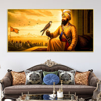 Divine Sikh Guru Ji Wall Painting with Religious Symbol