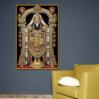 Divine Tirupati Balaji Floating Frame Crystal Wall Painting