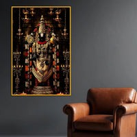Divine Tirupati Balaji Floating Frame Crystal Wall Painting