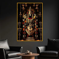 Divine Tirupati Balaji Floating Frame Crystal Wall Painting