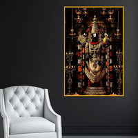 Divine Tirupati Balaji Floating Frame Crystal Wall Painting