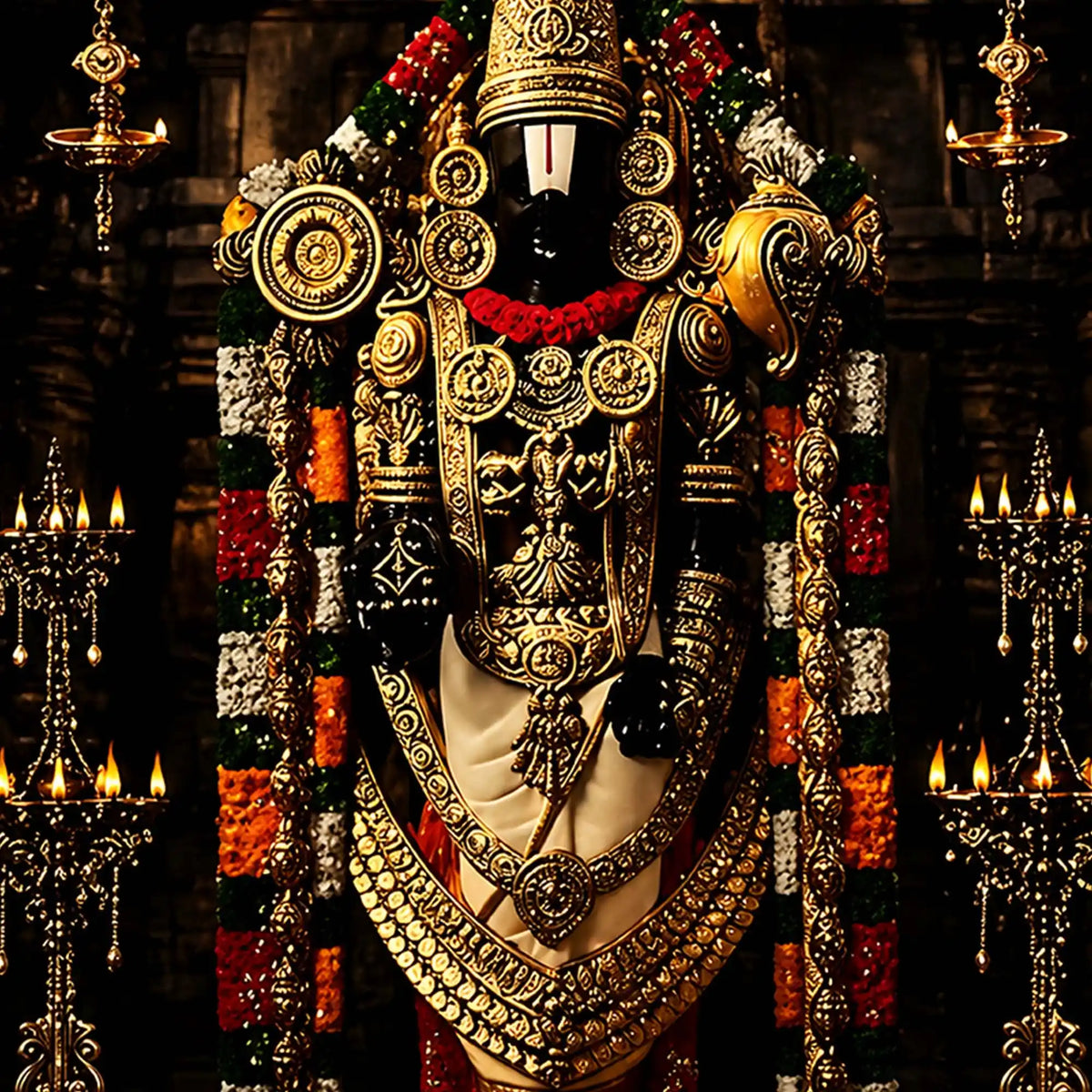 Divine Tirupati Balaji Floating Frame Crystal Wall Painting