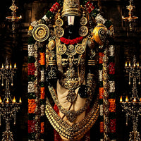 Divine Tirupati Balaji Floating Frame Crystal Wall Painting