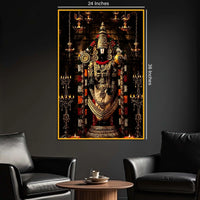 Divine Tirupati Balaji Floating Frame Crystal Wall Painting