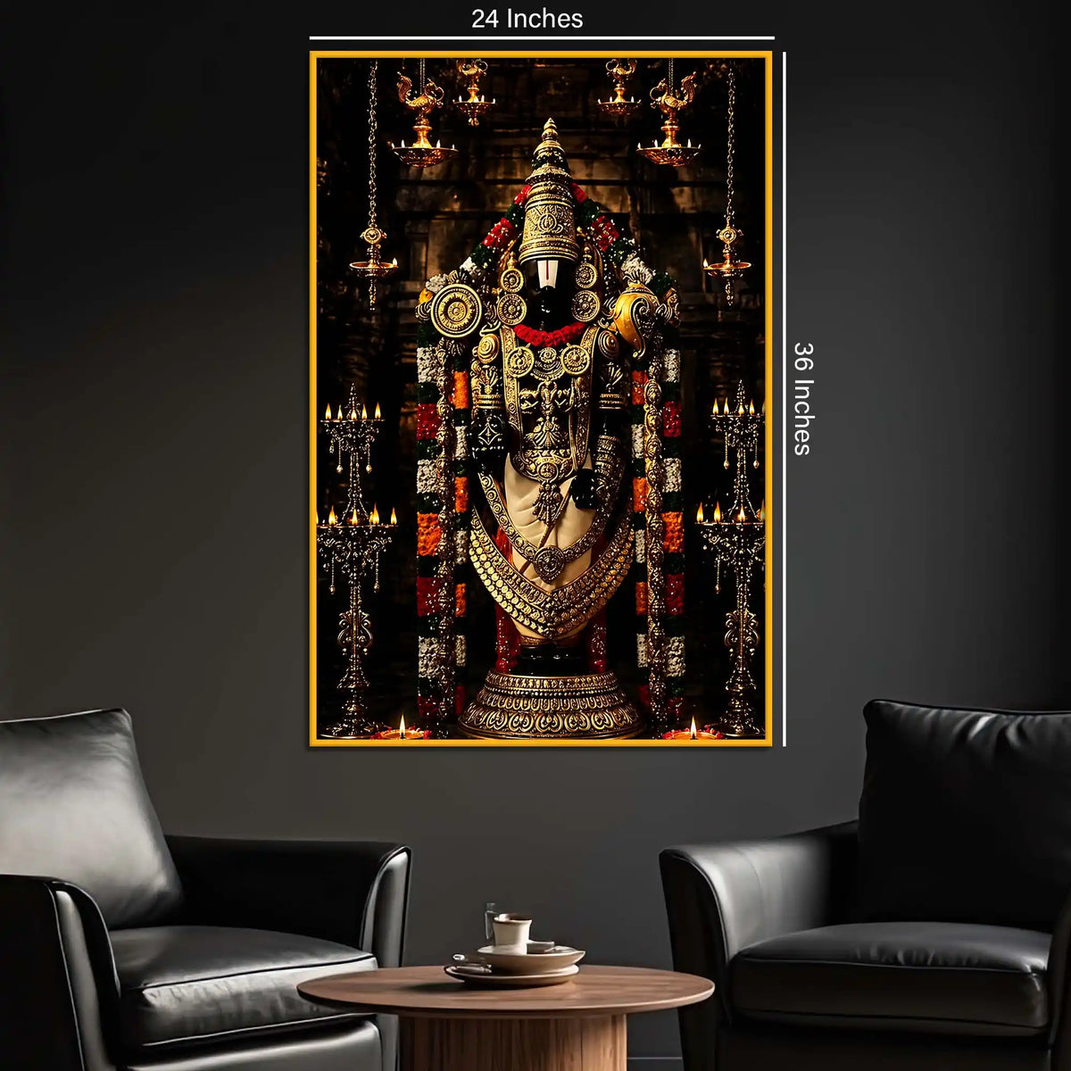 Divine Tirupati Balaji Floating Frame Crystal Wall Painting