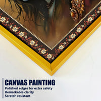 Divine Union Gauri Shankar Floral Border Vertical Wall Painting