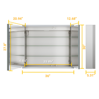 Double Door LED Mirror Cabinet with Warm Backlight and Touch Sensor