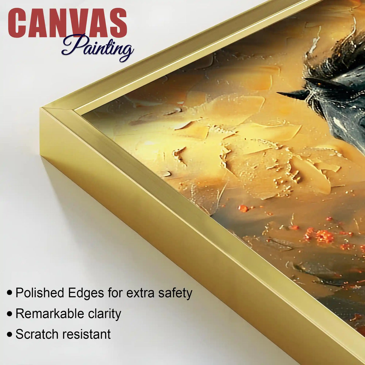 Dramatic Horse Canvas Wall Abstract Painting for Modern Homes