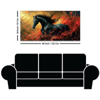 Dramatic Horse Canvas Wall Abstract Painting for Modern Homes