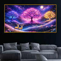 Dreamy Nature Scene Crystal Glass Painting for Office Wall Décor
