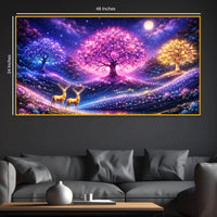 Dreamy Nature Scene Crystal Glass Painting for Office Wall Décor