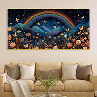 Dreamy Rainbow Abstract Canvas Painting for Home Interiors