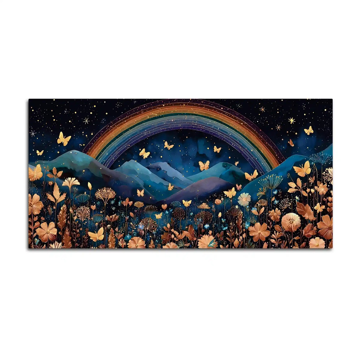 Dreamy Rainbow Abstract Canvas Painting for Home Interiors
