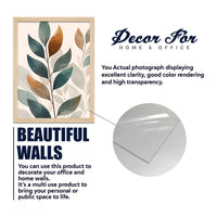 Earth Tone Minimal Art of Botanical Leaf Wall Frame Set of Four