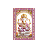 Ekadanta Ganesha Floral Border Vertical Wall Painting