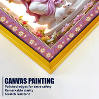 Ekadanta Ganesha Floral Border Vertical Wall Painting