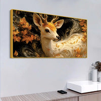 Elegant Abstract Deer Canvas Wall Luxury Painting for Bedroom Decor