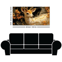 Elegant Abstract Deer Canvas Wall Luxury Painting for Bedroom Decor