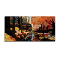 Elegant Abstract Fall Forest Canvas Painting