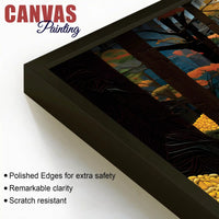 Elegant Abstract Fall Forest Canvas Painting