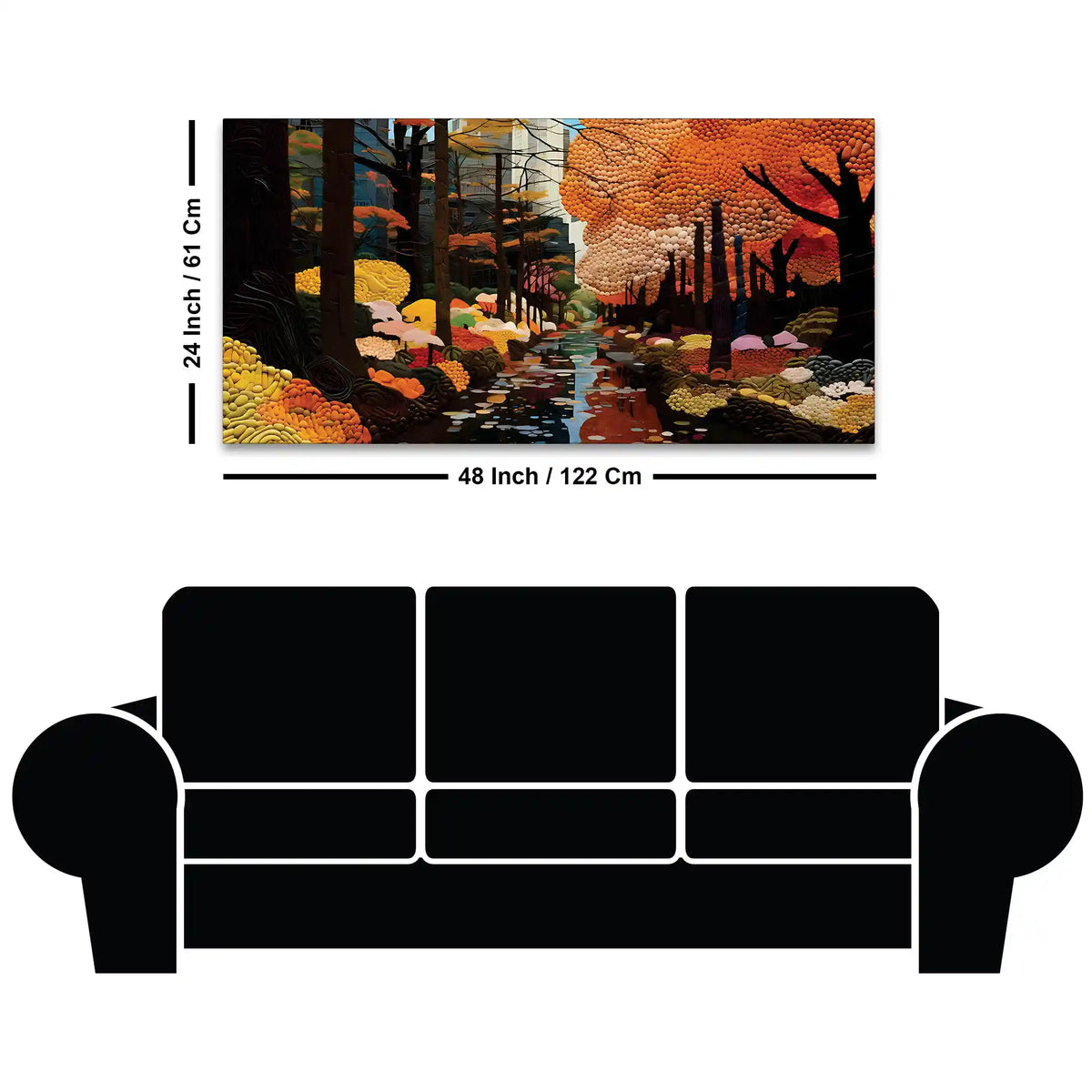 Elegant Abstract Fall Forest Canvas Painting