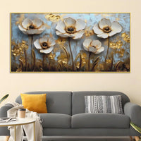 Elegant Abstract Floral Canvas Painting for Living Room & for Bedroom