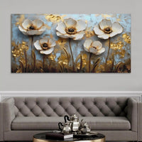 Elegant Abstract Floral Canvas Painting for Living Room & for Bedroom