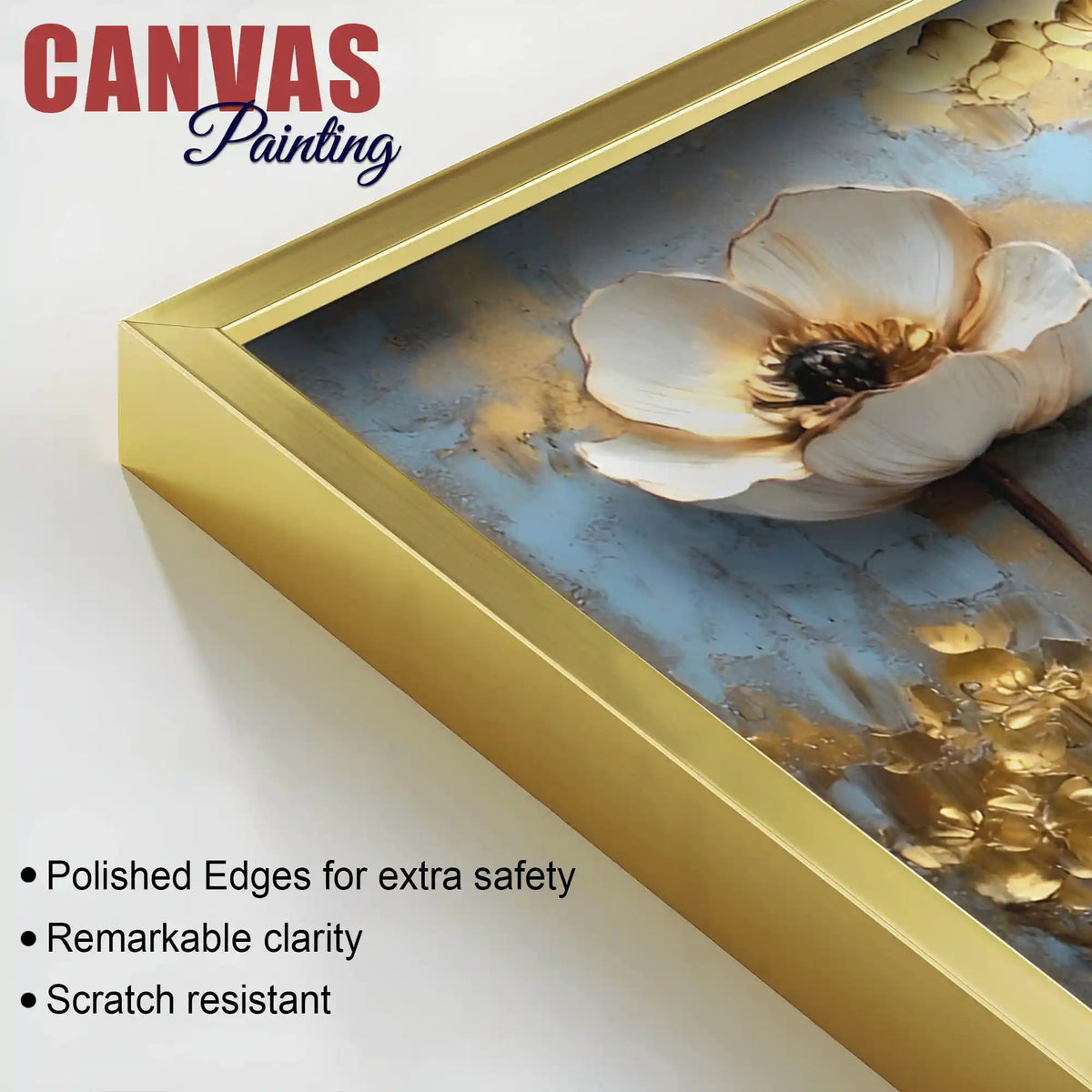 Elegant Abstract Floral Canvas Painting for Living Room & for Bedroom