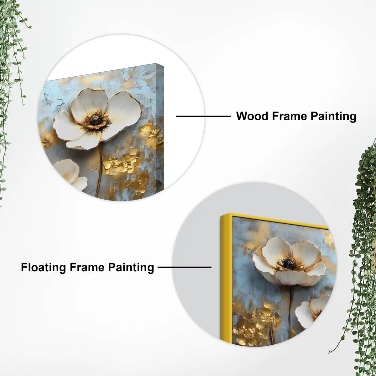Elegant Abstract Floral Canvas Painting for Living Room & for Bedroom