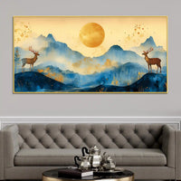 Elegant Abstract Mountain Scene Canvas Painting