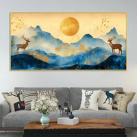 Elegant Abstract Mountain Scene Canvas Painting