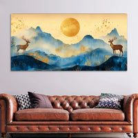 Elegant Abstract Mountain Scene Canvas Painting