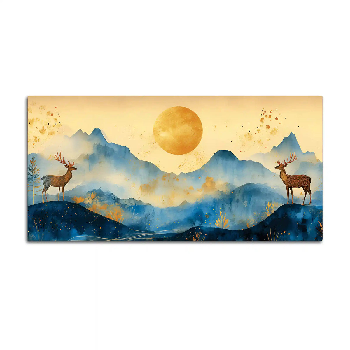 Elegant Abstract Mountain Scene Canvas Painting